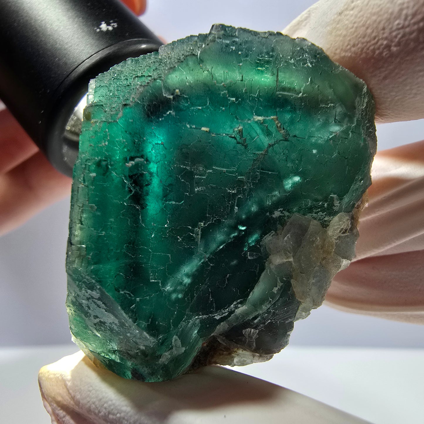 Spécimen de cube de fluorite fantôme, parquet vert Okorusu, Namibie 44*37*35 mm