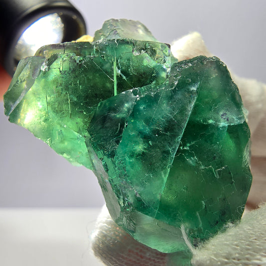 Seltene Phantom Fluorit Würfel Stufe parkettiert grün Okorusu Namibia 45*35*23mm