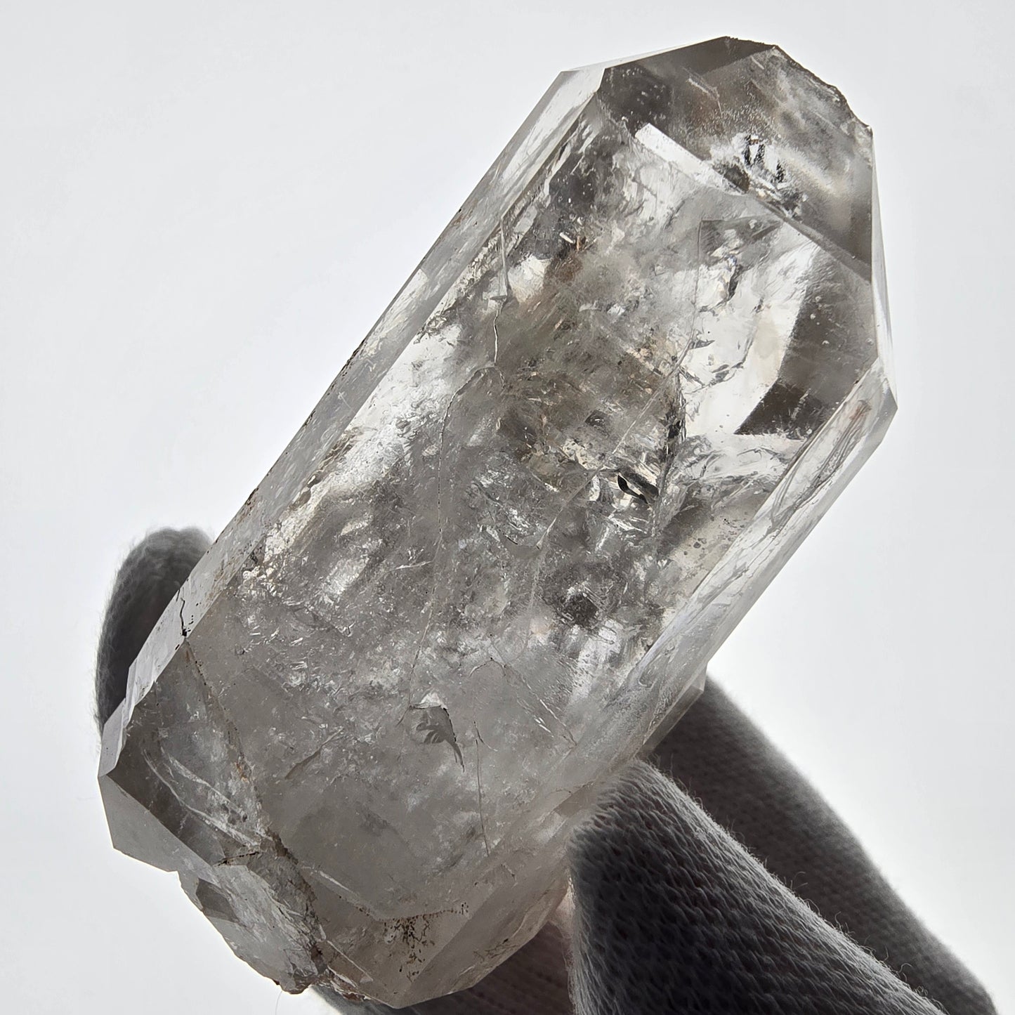 Squelette Fantôme Quartz Fumé DT Sceptre Valentine Pocket Goboboseb Namibie 66*37*24mm