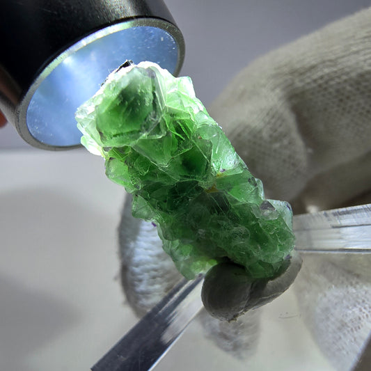 Cube de fluorite fantôme zonal, spécimen de tourmaline Schorl, Erongo, Namibie, 25 x 12 x 12 mm