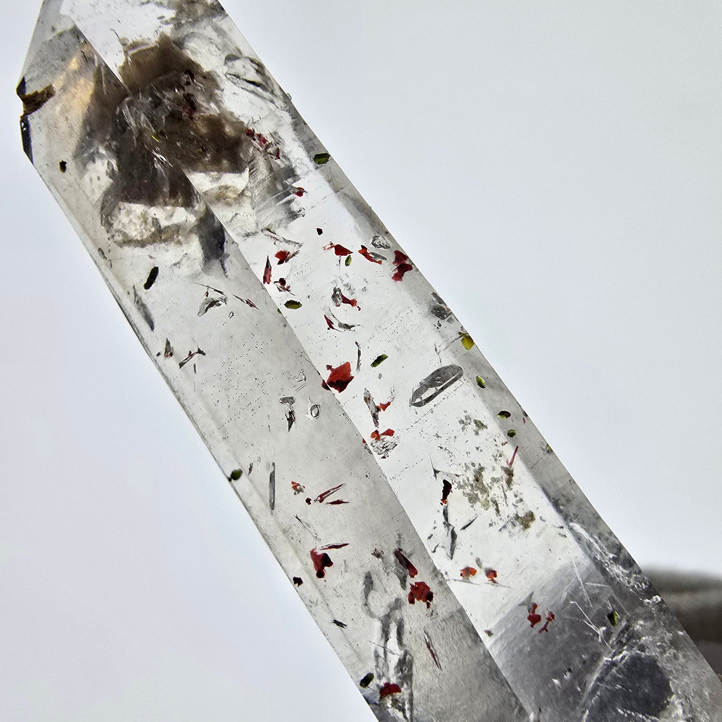 Harlequin Phantom Smoky Quartz Skeleton Point Valentine Pocket, Namibia 52*15*10mm