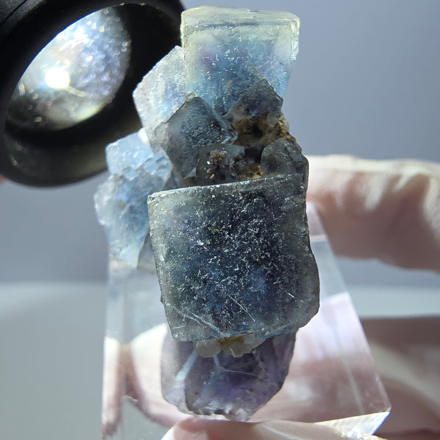 Phantom Fluorit Würfel Stufe, blau lila Okorusu, Namibia 34*29*20mm