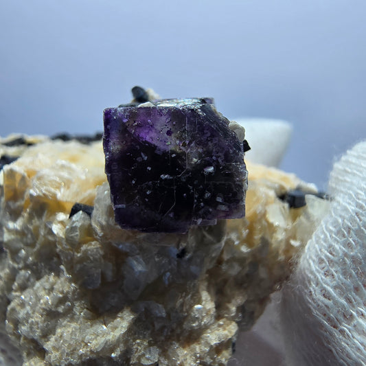 Bunte Phantom Fluorit Würfel Schörl Turmalin Muskovit Erongo, Namibia 45*35*32mm