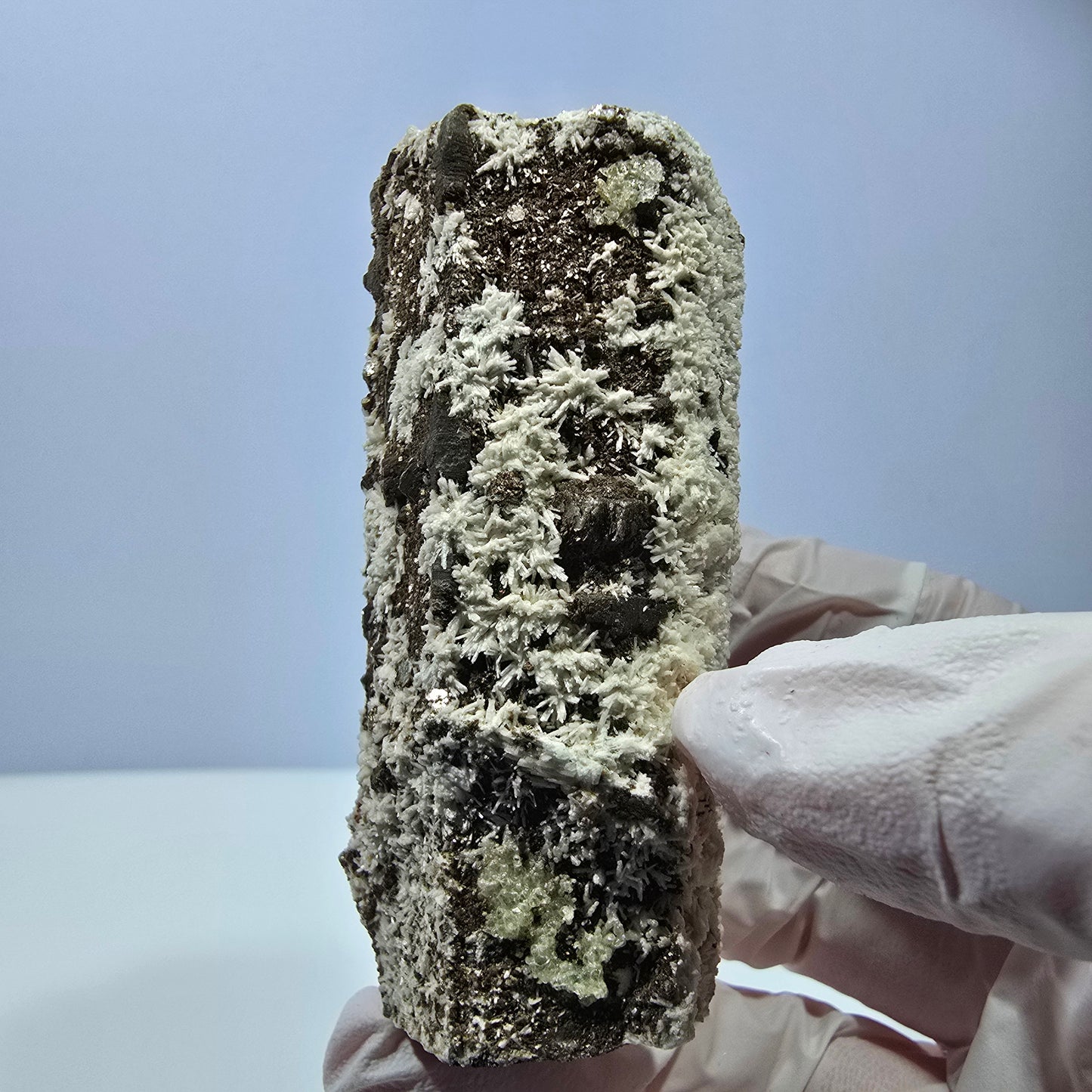 Spécimen rare de tourmaline Schorl, d'opale hyalite et d'orthose, Erongo, Namibie, 71 x 31 x 29 mm