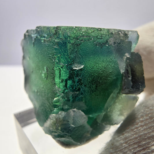 Spécimen de cube de fluorite fantôme parqueté vert turquoise Okorusu, Namibie 36*26*22mm