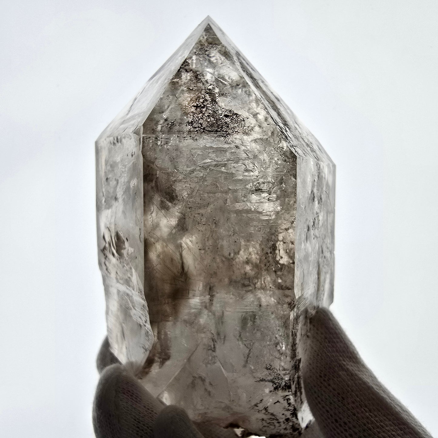 XL Enhydro Window Smoky Quartz Scepter, 2x Bubble (large) Valentine Pocket Namibia 121*67*55mm