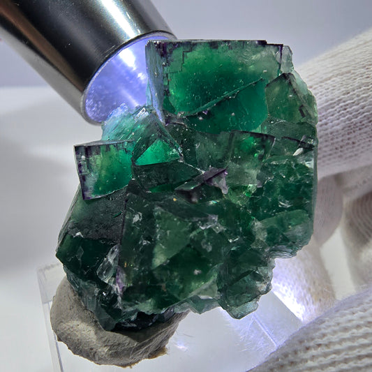 Spécimen de cube de fluorite fantôme parqueté zonal Okorusu, Namibie 42*30*16mm
