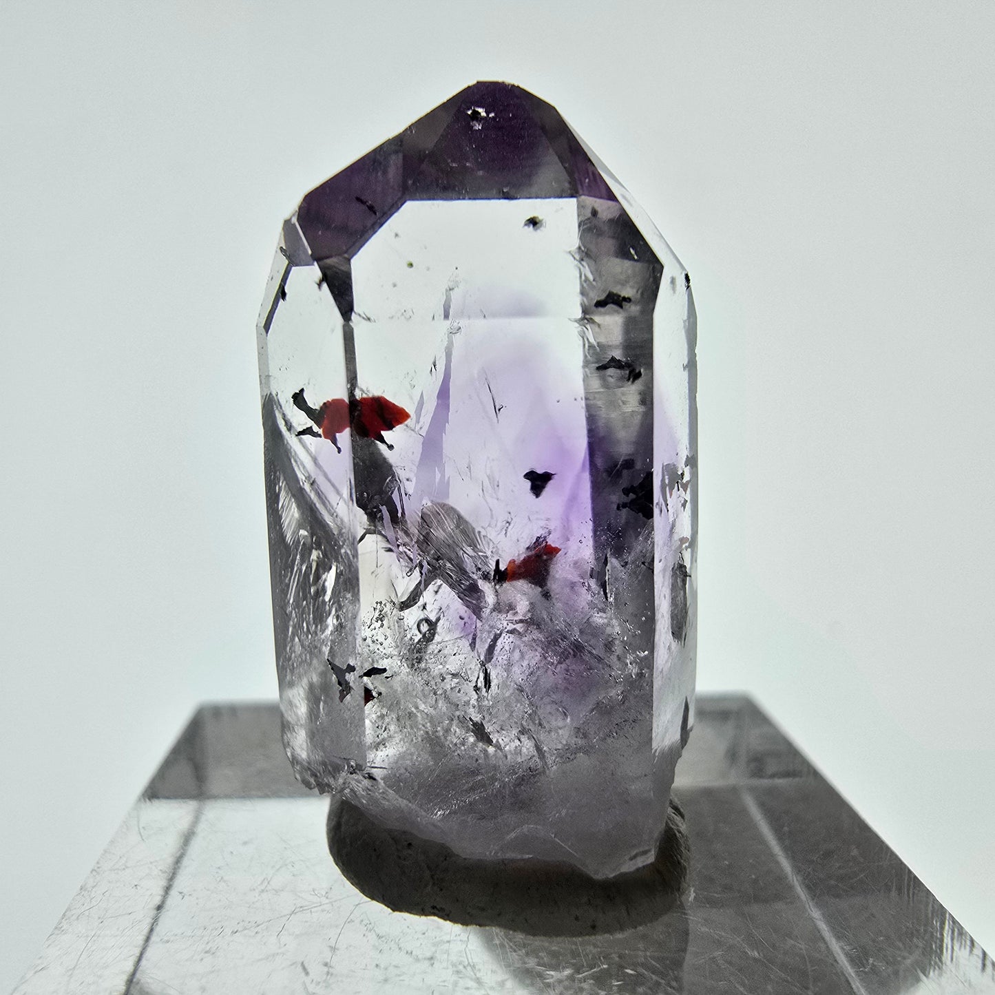 Améthyste fantôme Harlequin d'Enhydro, 1x Bubble Streep Mine, Namibie 26 x 15 x 11 mm
