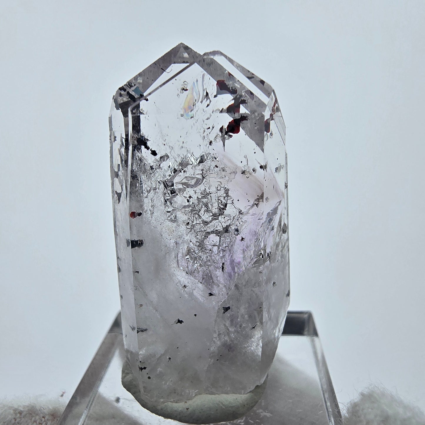 Harlekin Phantom Amethyst mit Analcim Streep Mine Goboboseb Namibia 36*18*10mm