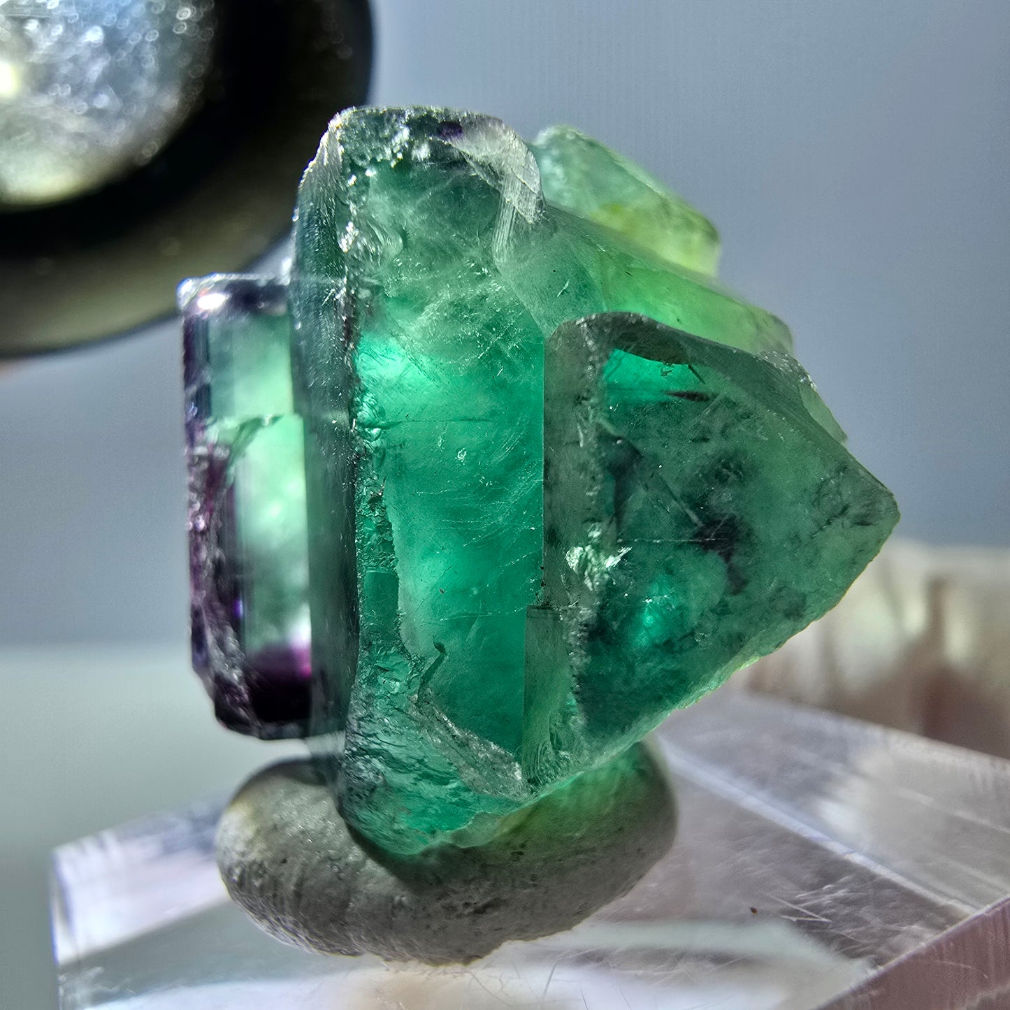 Phantom Fluorit Würfel Stufe, grün lila Okorusu, Namibia 34*25*16mm