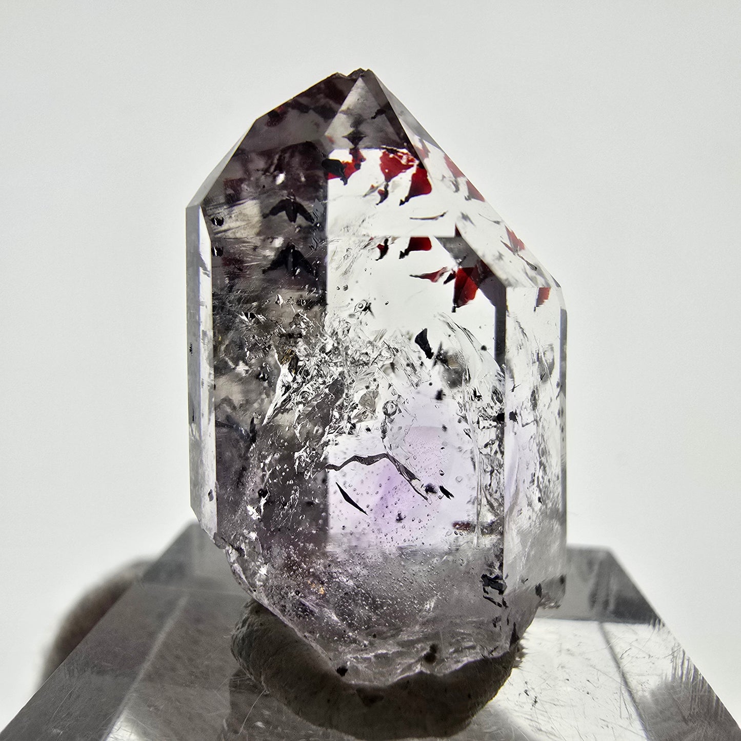 Améthyste fantôme Harlequin d'Enhydro, 3x Bubble Streep Mine, Namibie 27 x 18 x 13 mm