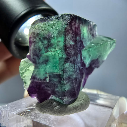 Seltene Fluorit Würfel Stufe, grün lila Okorusu, Namibia 29*28*19mm
