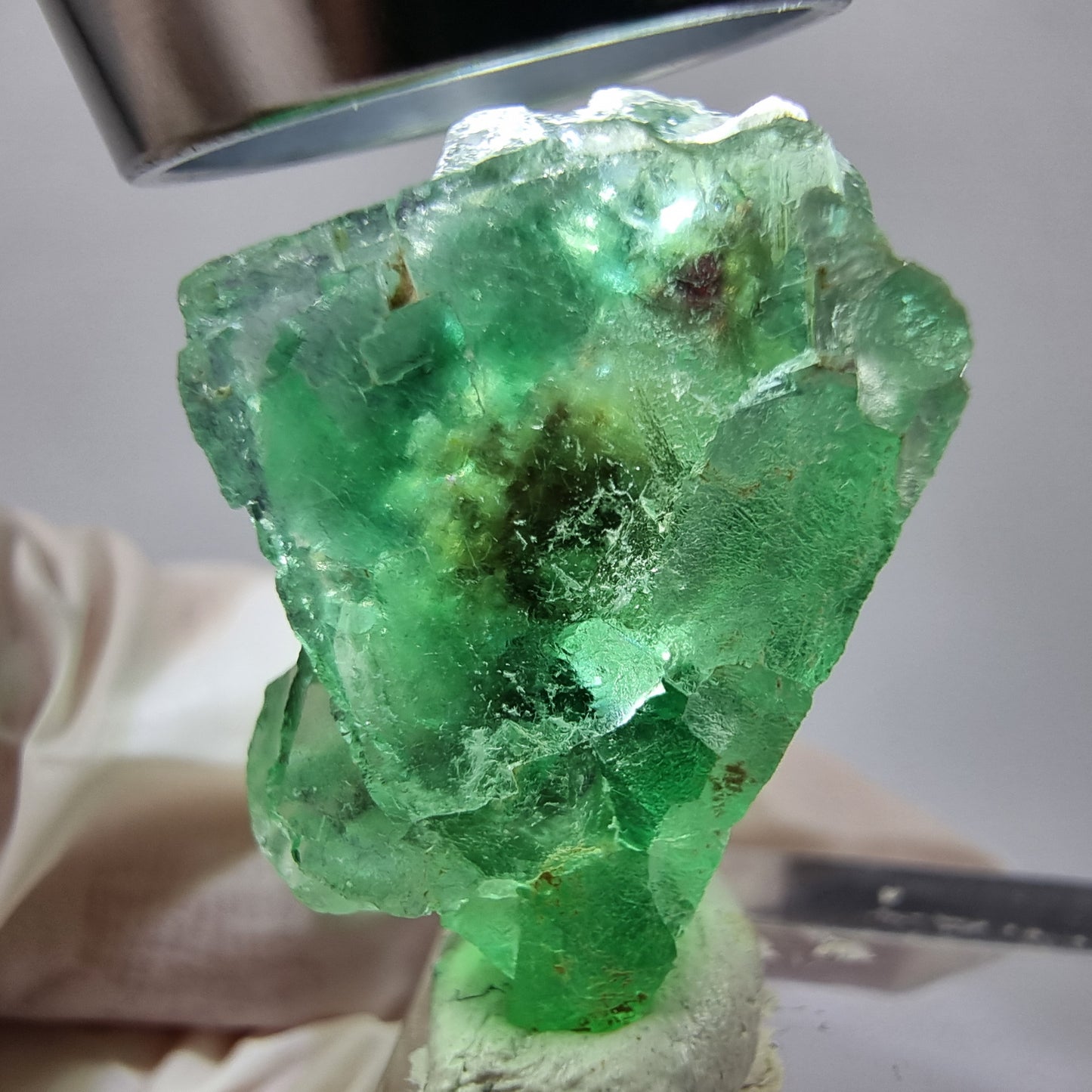 Seltene Fluorit Würfel Stufe grün lila 24*19*17mm Okorusu Namibia Sammlung