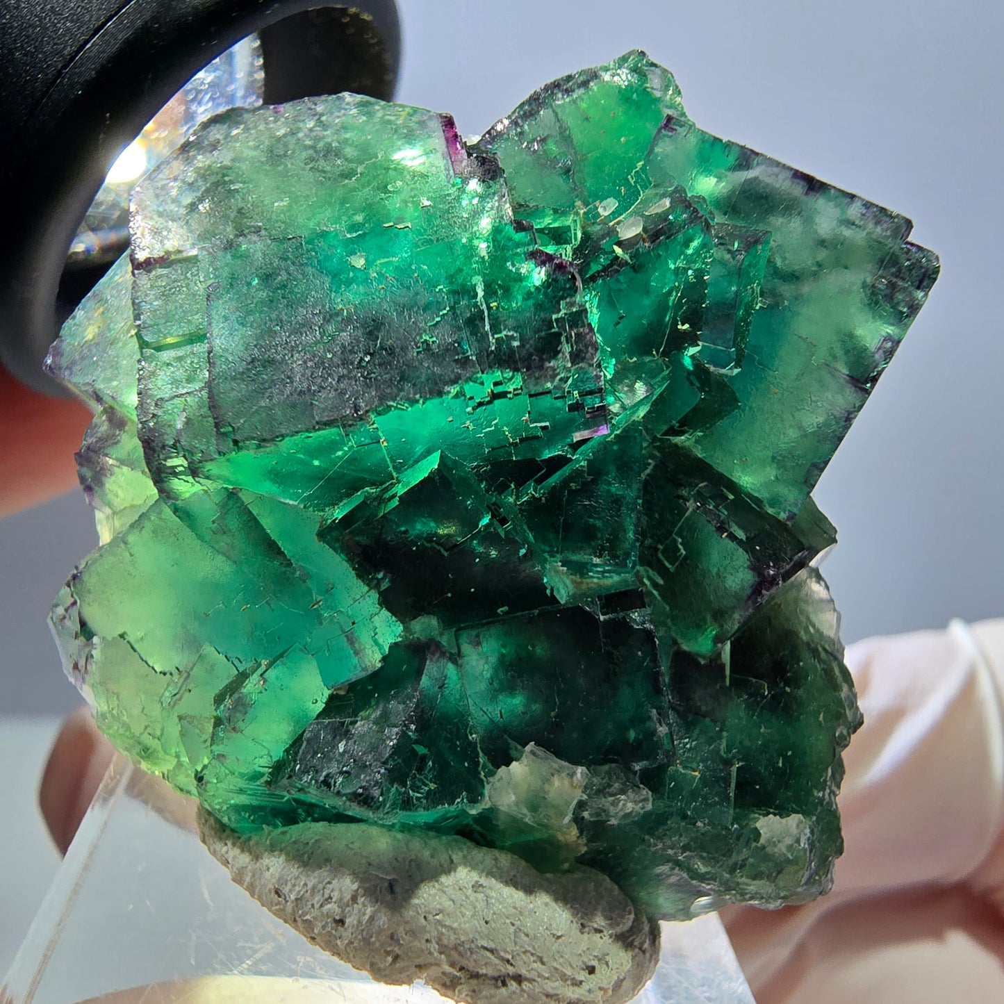 Spécimen de cube de fluorite fantôme, parquet vert Okorusu, Namibie 41 x 34 x 19 mm