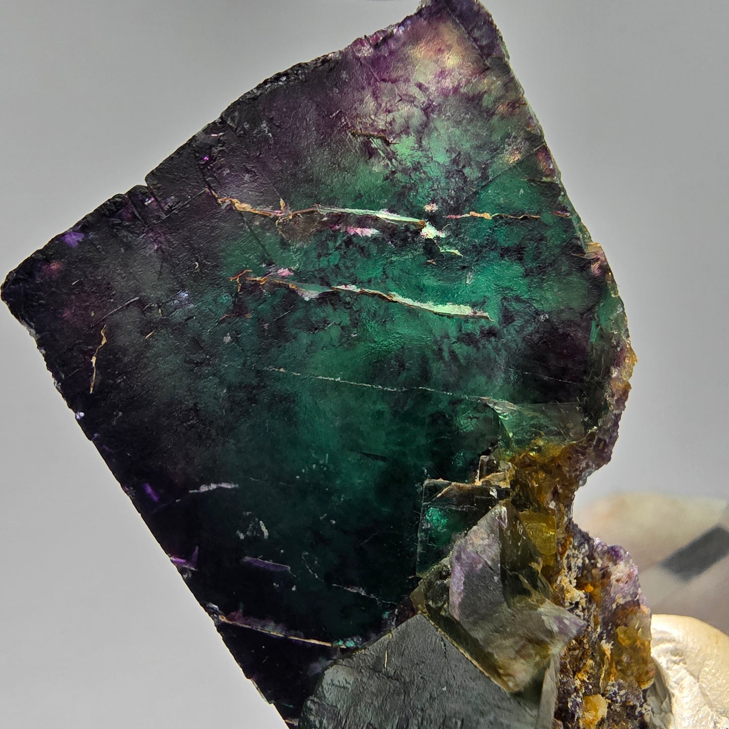 Seltene Phantom Fluorit Würfel Stufe Tie-Dye Pocket, Okorusu, Namibia 56*38*41mm