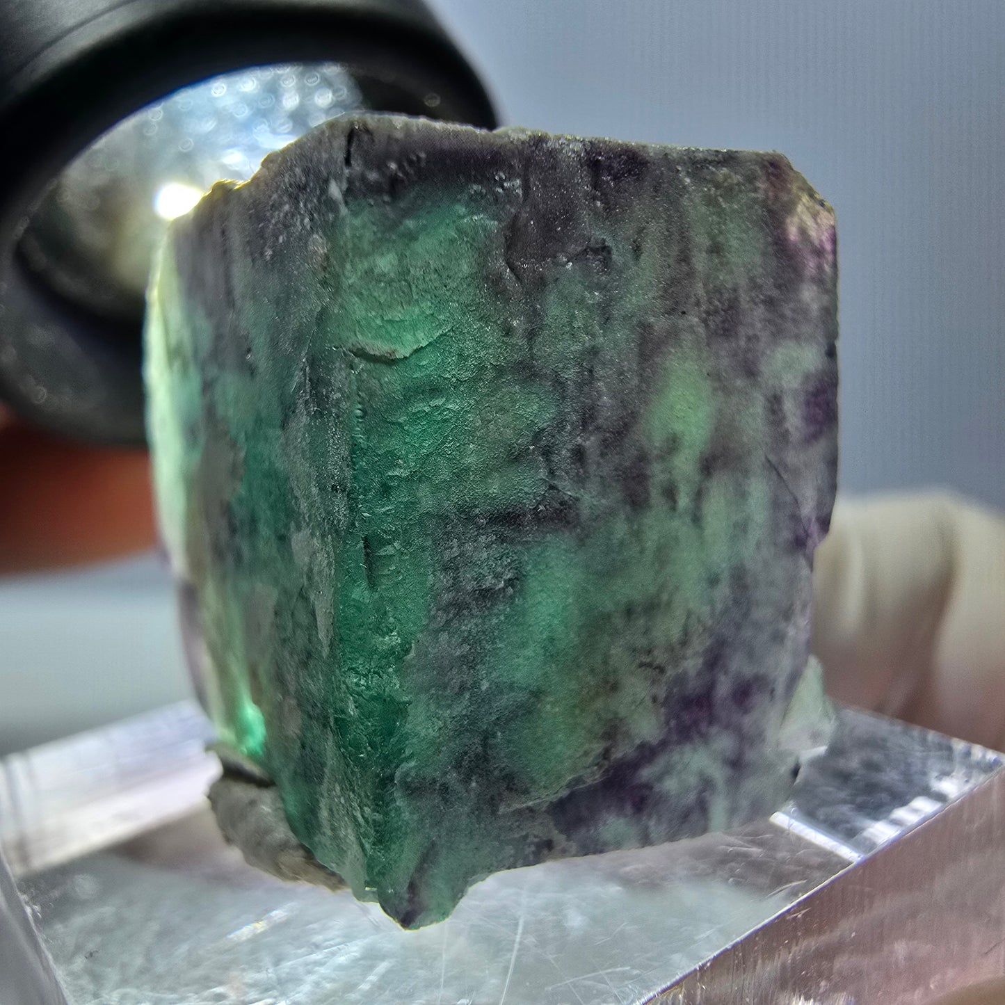 Phantom Fluorit Würfel Stufe, grün lila Okorusu, Namibia 25*21*16mm