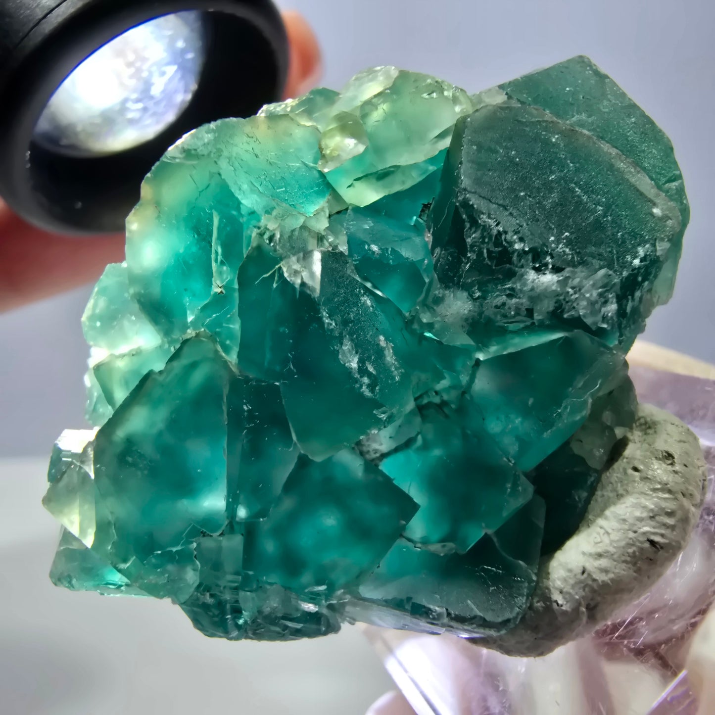 Phantom Fluorit Würfel Stufe, grün parkettiert Okorusu, Namibia 41*36*13mm