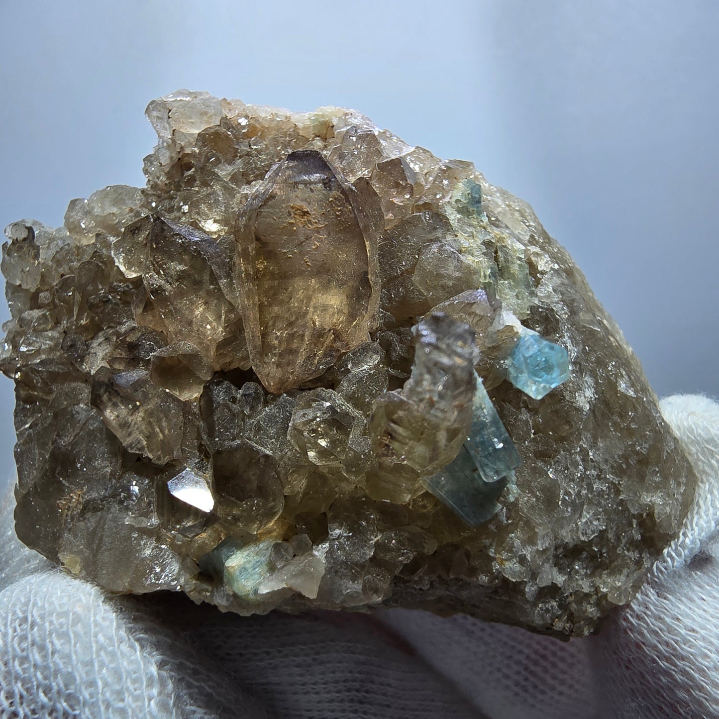 Seltene Aquamarin XX, Rauchquarz Stufe Erongo, Namibia 59*40*33mm
