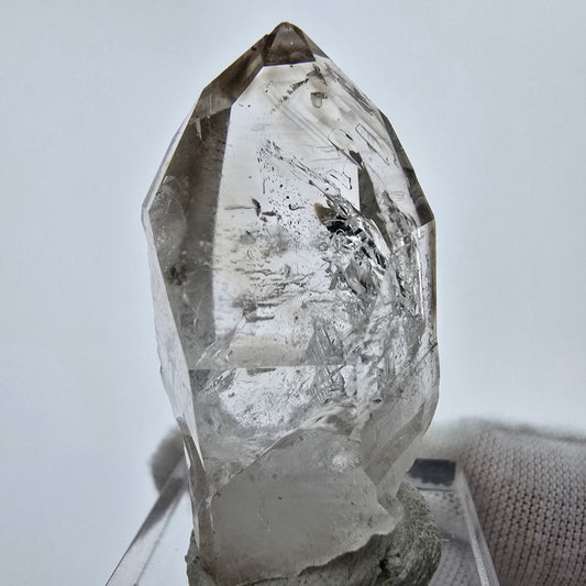 Enhydro Phantom Rauchquarz Zepter Spitze 1x Blase Goboboseb, Namibia 40*22*19mm