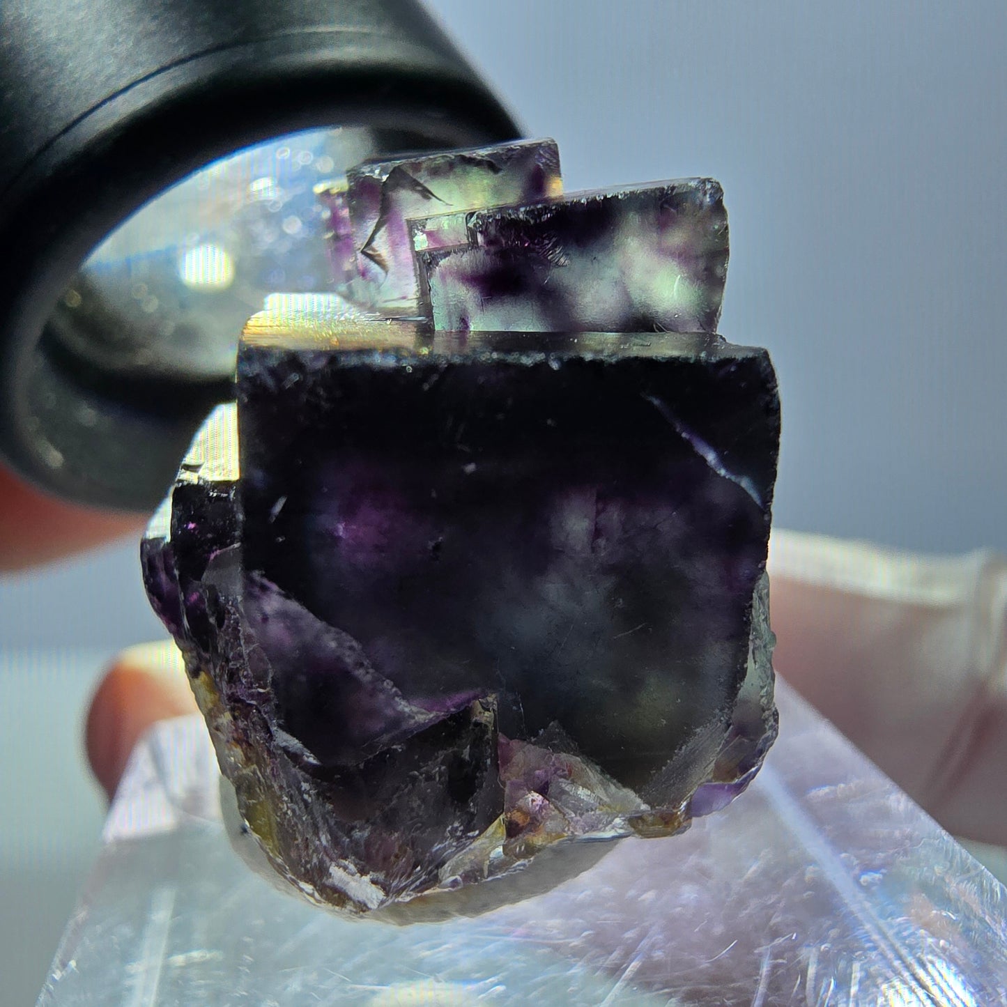 Seltene Fluorit Würfel Stufe, grün lila Okorusu, Namibia 26*24*19mm
