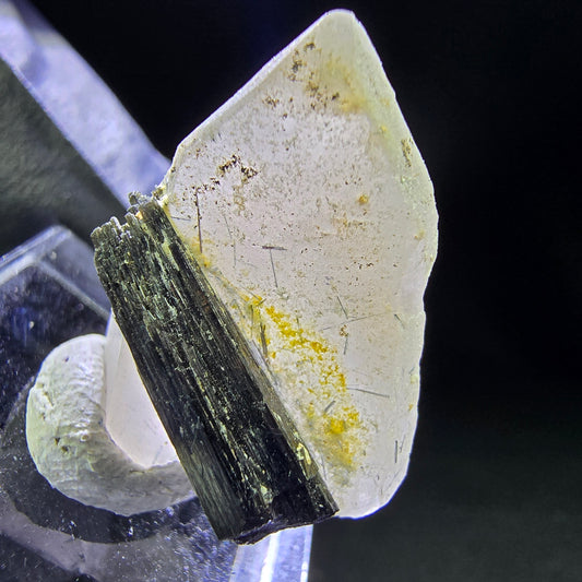 Rare Schorl Tourmaline X on Quartz specimen black 25*19*14mm from Erongo, Namibia