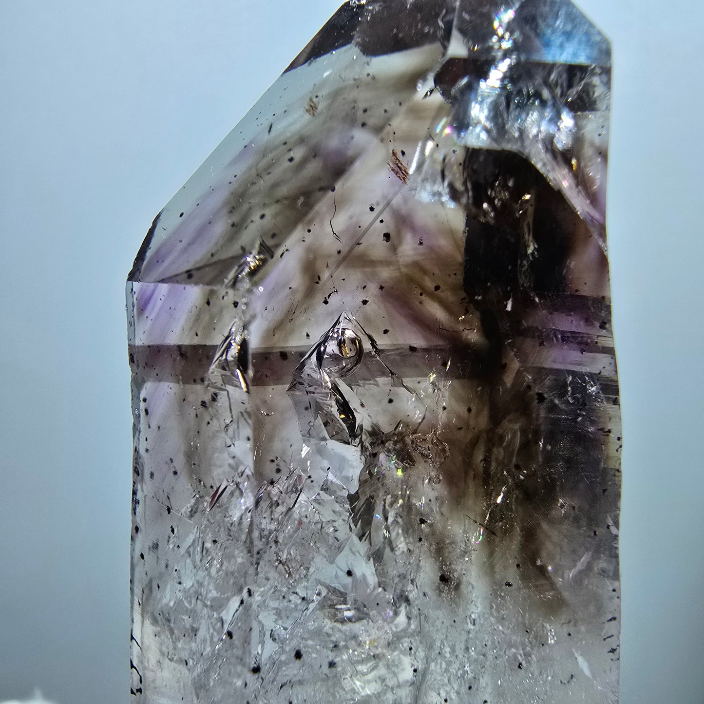Hématite améthyste fantôme Enhydro, grosse bulle Streep Mine Gob Namibie 62*31*19mm