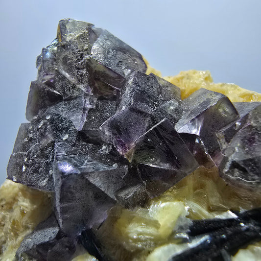 Bunte Phantom Fluorit Würfel Schörl Turmalin Muskovit Erongo, Namibia 53*45*21mm