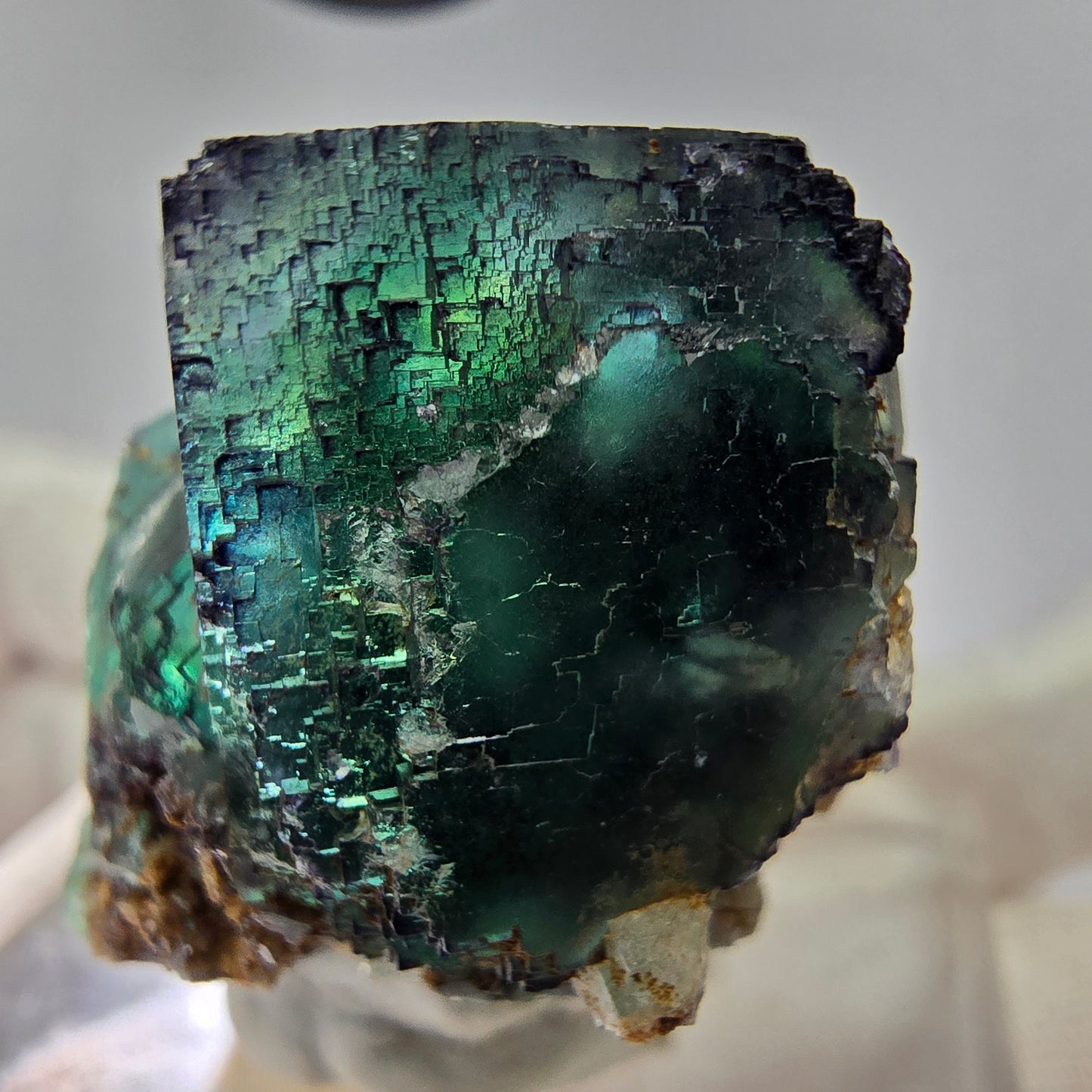 Phantom Fluorit Würfel Stufe grün lila gelb gestuft Okorusu, Namibia 55*33*32mm