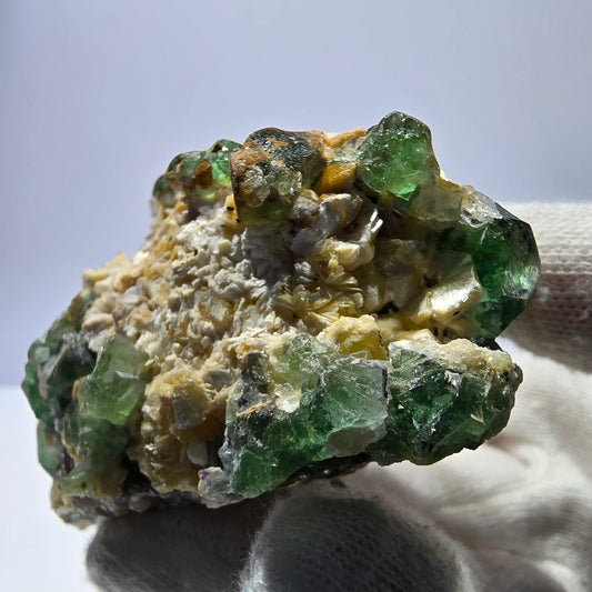 Phantom Fluorit Schörl Turmalin Muskovit Hyalit Stufe Erongo, Namibia 78*45*42mm