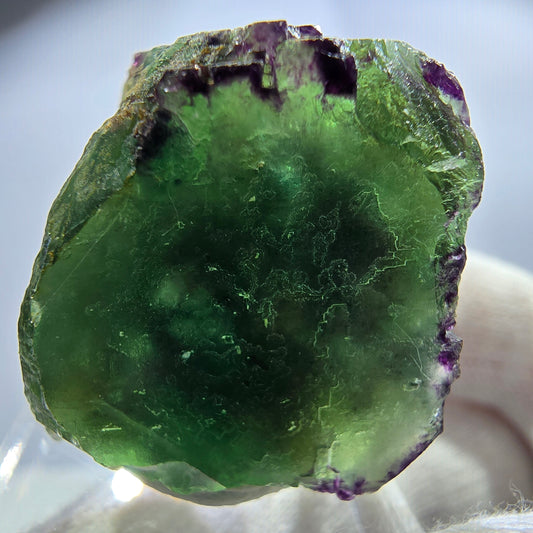 Rare cube de fluorite fantôme, vert violet zonal Okorusu, Namibie 38*35*30mm