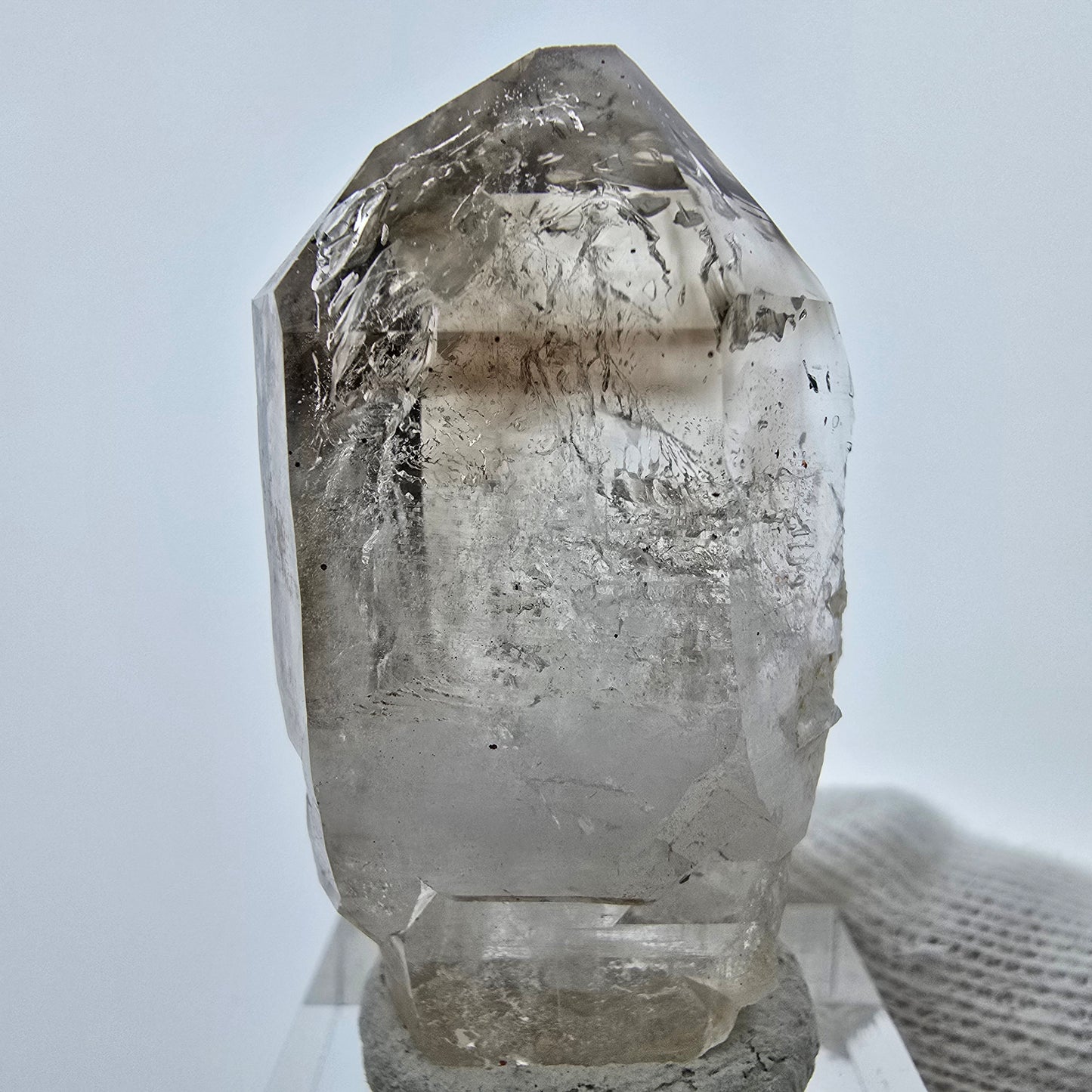 Enhydro Phantom Rauchquarz Spitze, 2x Blase Goboboseb, Namibia 44*24*15mm
