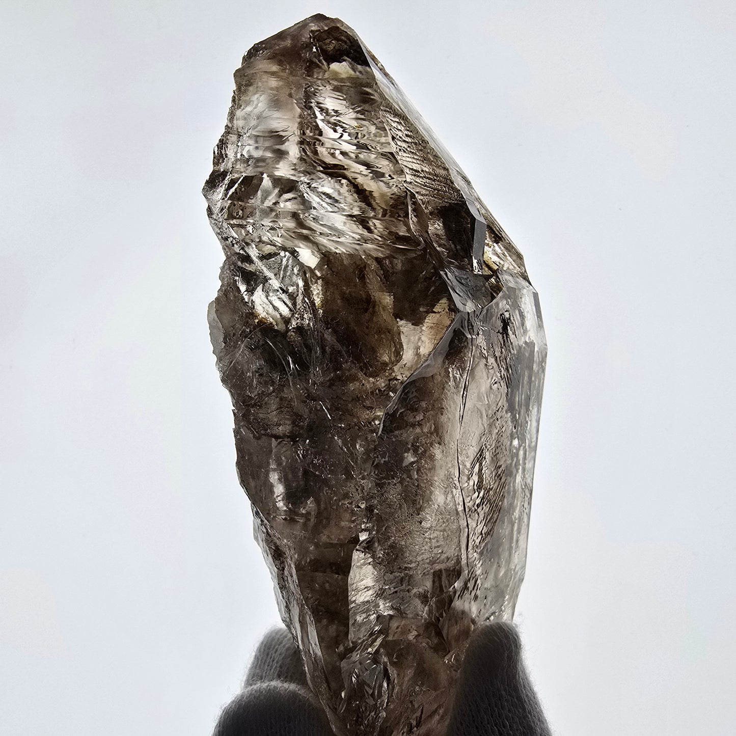 Sceptre de poche Saint-Valentin en quartz fumé fantôme squelette, Namibie 122 x 72 x 32 mm