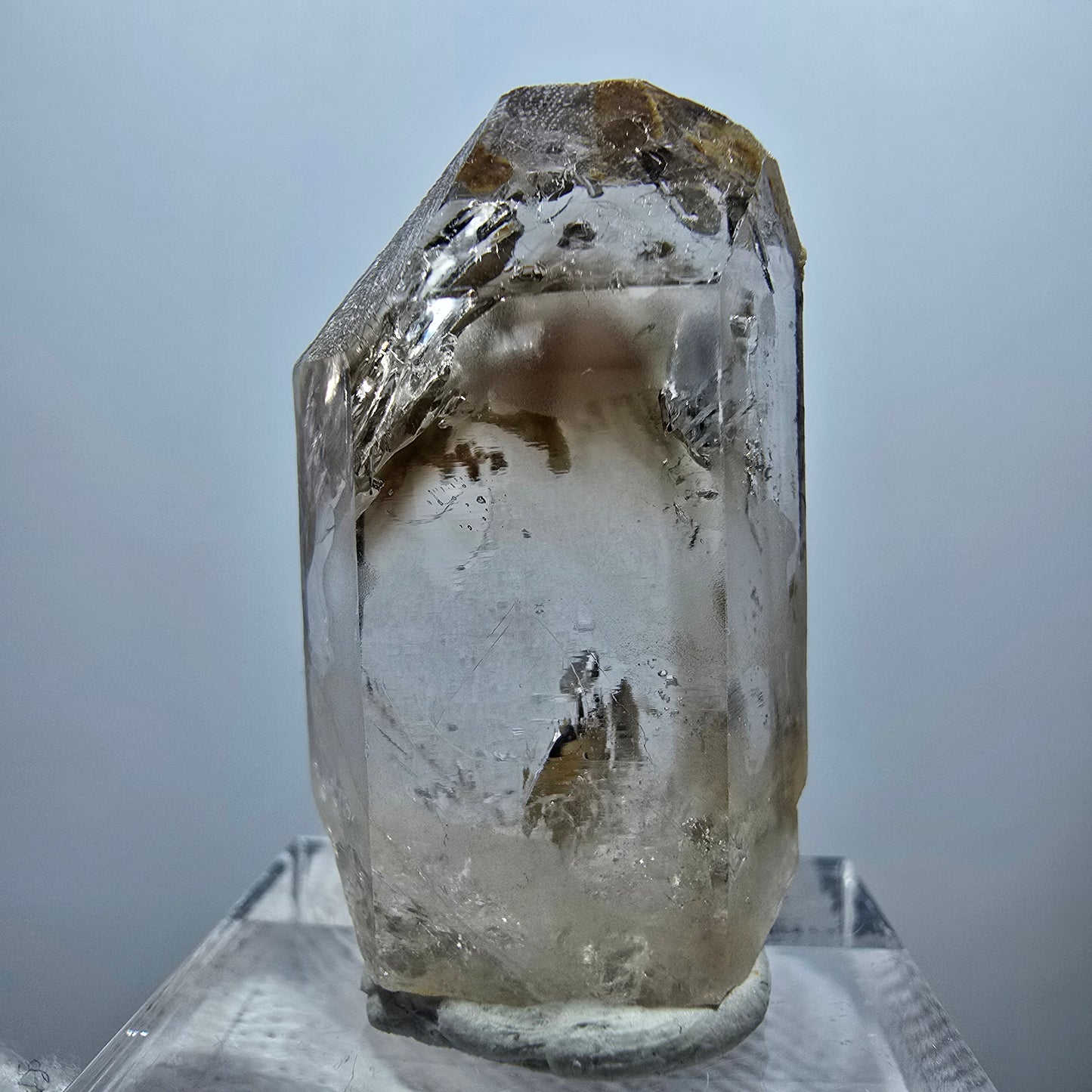 Enhydro Phantom Smoky Quartz Point, 1x Bubble Goboboseb, Namibia 33*19*10mm