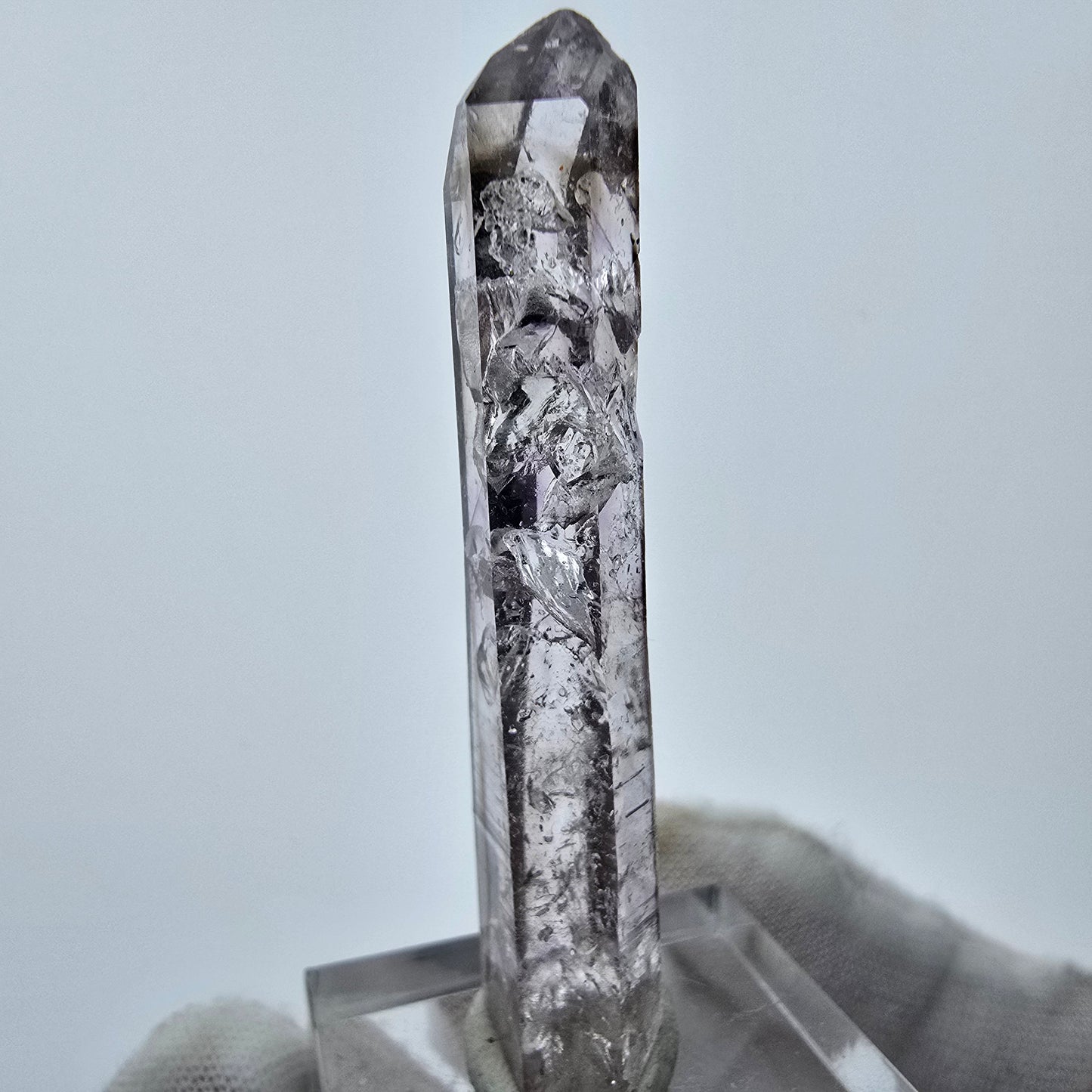 Sceptre en quartz fumé fantôme Enhydro 1x Bubble Goboboseb, Namibie 50*10*7mm Collection