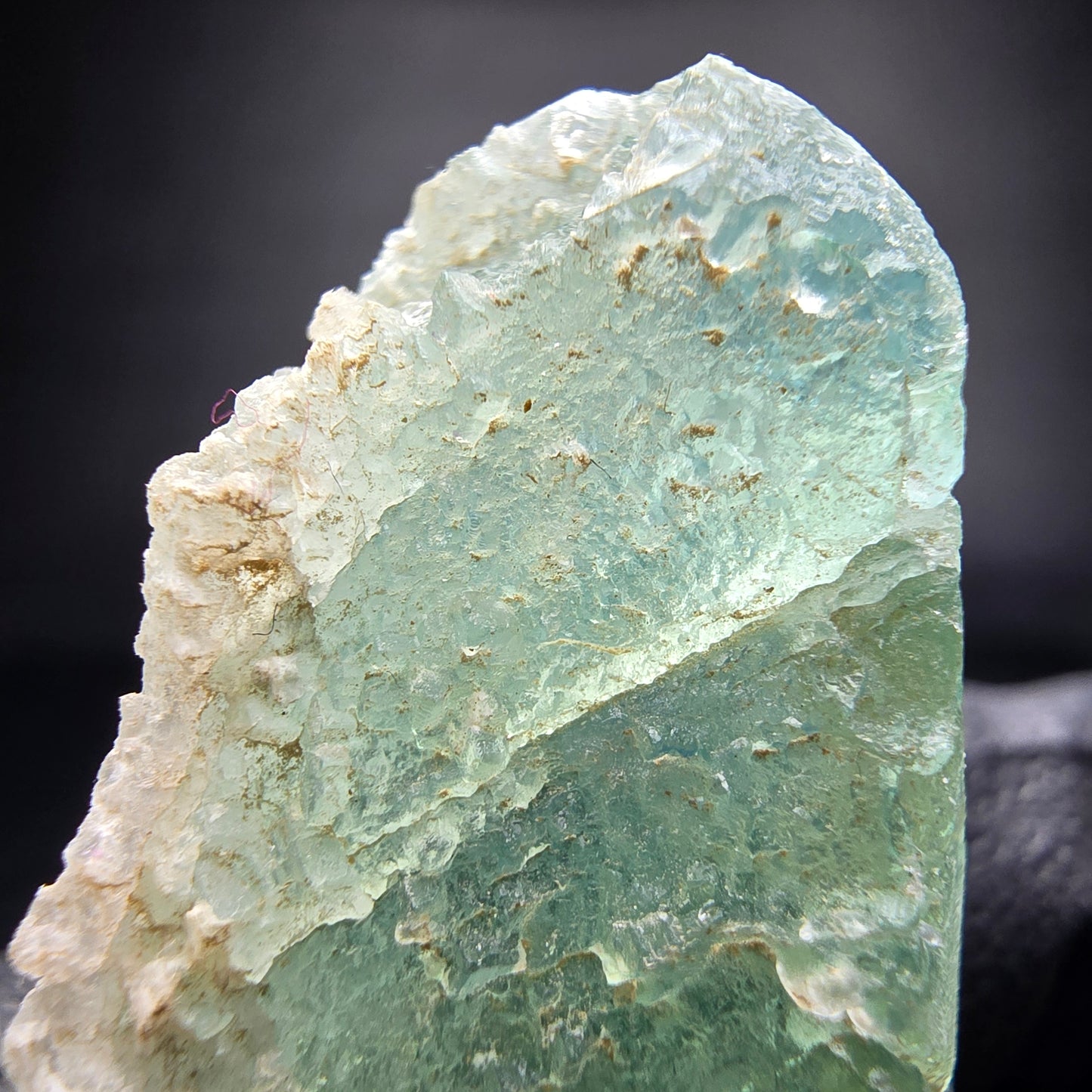 Cube de fluorite fantôme étagé vert turquoise Omehane, namibie 55*21*14mm