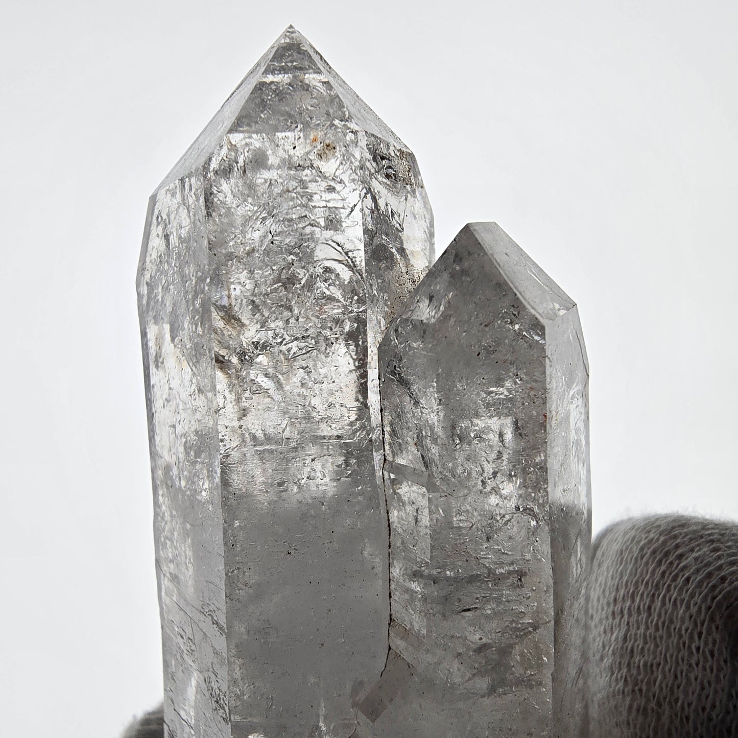 Sceptre de poche Saint-Valentin en quartz fumé fantôme squelette, Namibie 93 x 37 x 27 mm