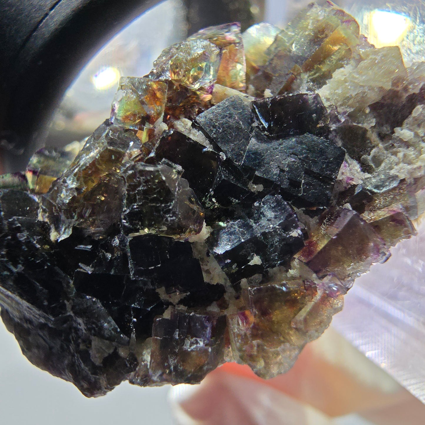 Phantom Fluorit Würfel Stufe, grün lila Okorusu, Namibia 28*24*13mm