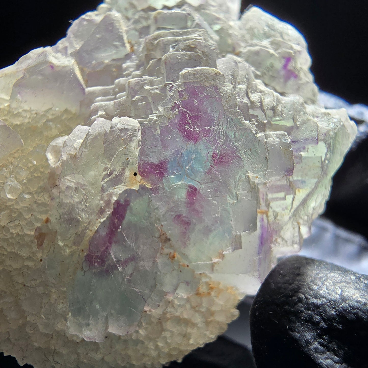 Zonare Phantom Fluorite étape violet vert bleu, étape Omehane, Namibie 54*39*26mm