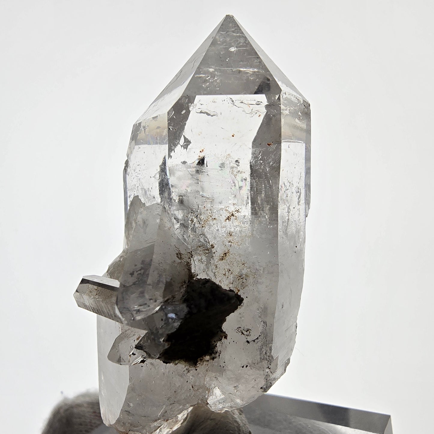 Sceptre de poche Saint-Valentin en quartz fumé fantôme squelette, Namibie 68 x 35 x 32 mm
