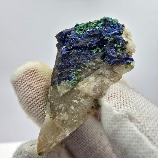 Seltene Azurit, Malachit auf Quarz Stufe Kaokoveld, Namibia 41*26*16mm Sammlung