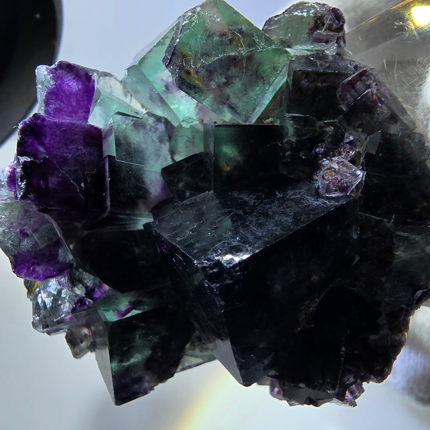 Rare Phantom Fluorite Cube Specimen zonal green purple Okorusu, Namibia 40*39*20mm