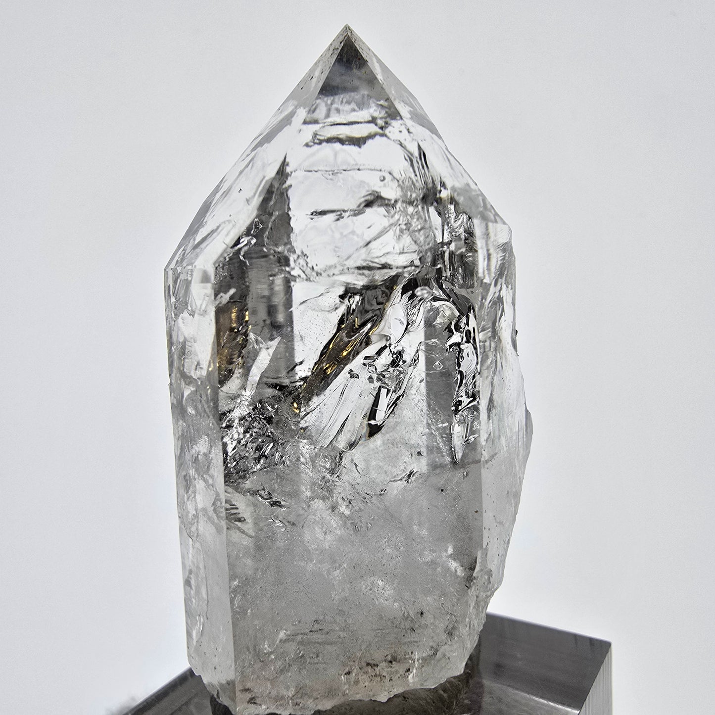 Sceptre en quartz fumé lémurien Enhydro, 1 pochette Saint-Valentin à bulles, Namibie 49 x 23 x 25 mm
