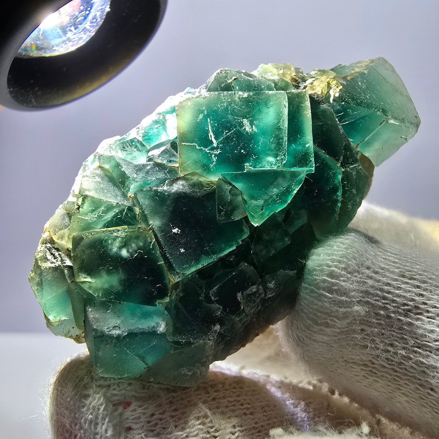 Spécimen rare de cube de fluorite fantôme, vert Okorusu Namibie 56 x 31 x 17 mm