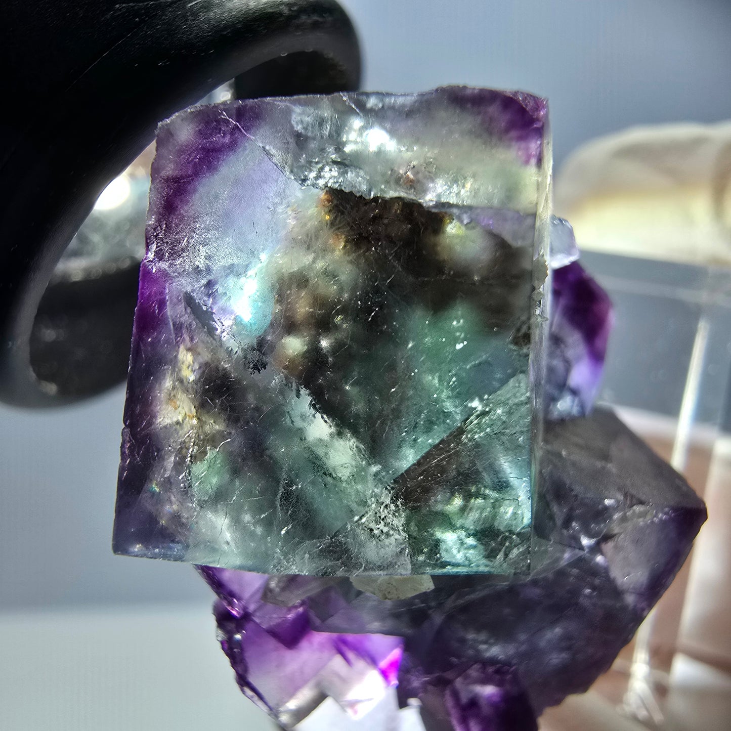 Rare Fluorite Cube Specimen, green purple Okorusu, Namibia 35*27*20mm