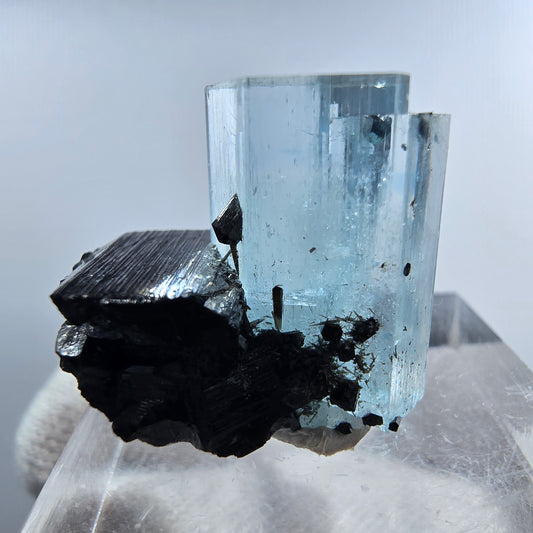 Setlene Aquamarin, Schörl Turmalin Stufe Erongo, Namibia 19*21*14mm