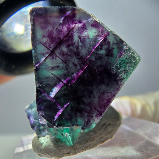 Seltene Fluorit Würfel Stufe, grün lila Okorusu, Namibia 26*24*18mm