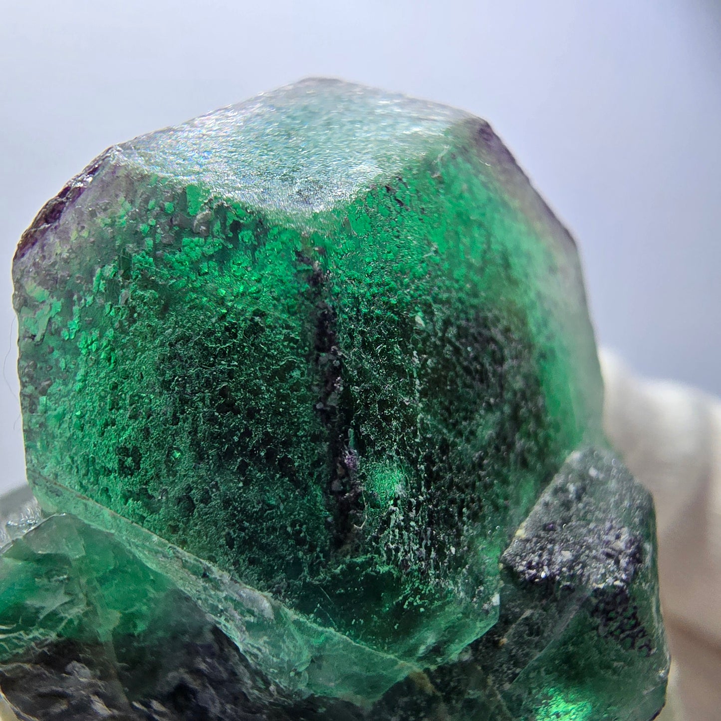 Phantom Fluorit Würfel hexagonal, zonal Muskovit Stufe Erongo Namibia 54*42*36mm
