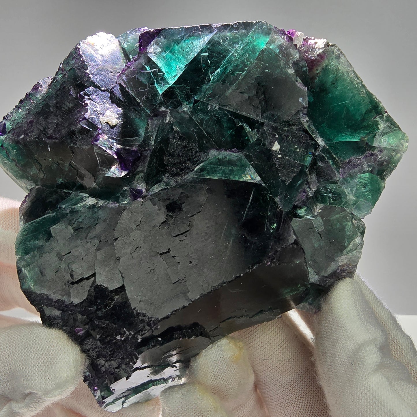 Große Phantom Fluorit Würfel Stufe grün lila Okorusu Namibia 93*89*37mm Sammlung
