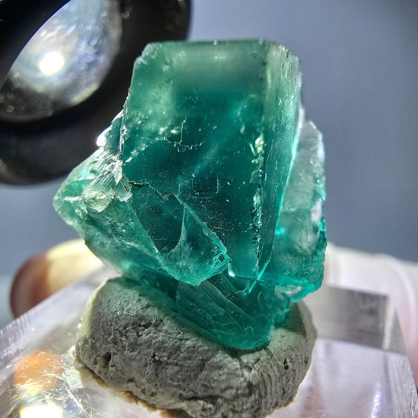 Klarer Phantom Fluorit Würfel parkettiert, grün Okorusu, Namibia 20*19*16mm