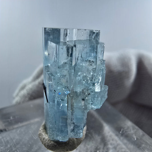 Setlene Aquamarin, Schörl Turmalin Stufe Erongo, Namibia 19*11*8mm